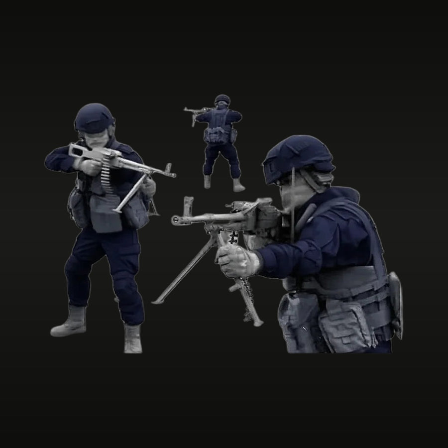 Modern Tactical Operator with Machine Gun 1/35 Resin Figure Kit - unpainted resin model kit