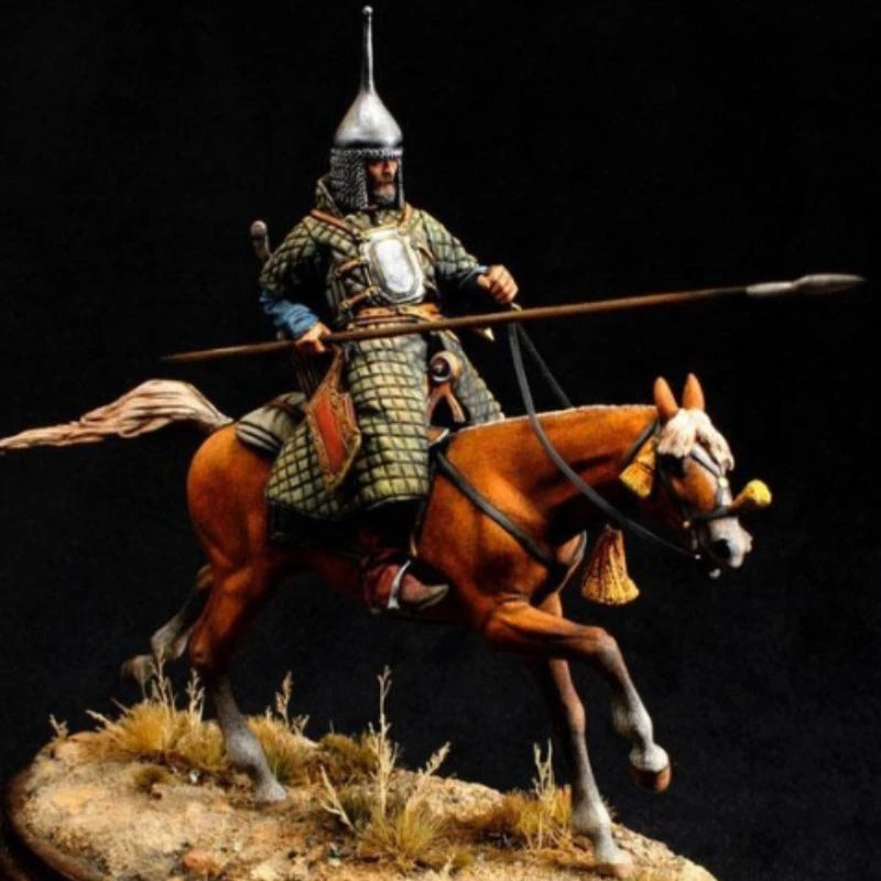 Napoleonic Russian Cavalry Officer on Rearing Horse 1/32 Resin Figure Kit - resin model view 2