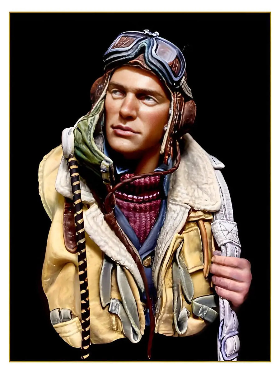 WWII RAF Female Pilot with Mae West Life Jacket 1/10 Resin Bust - resin model view 2