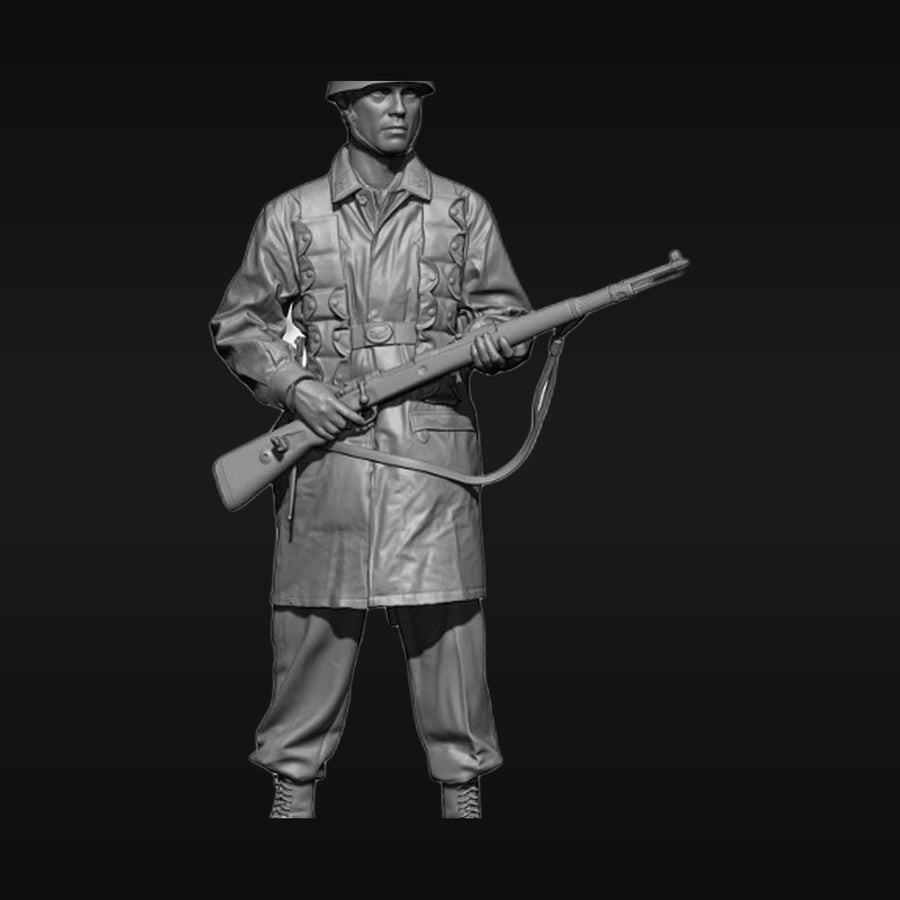 WWII American Soldier with M1 Garand Rifle 1/35 Resin Figure Kit - unpainted resin model kit