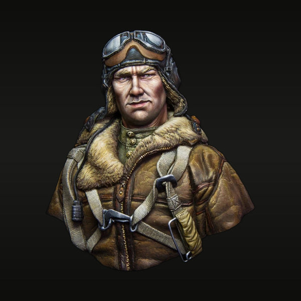 WWII Soviet Fighter Pilot Aviator 1/10 Resin Bust Kit