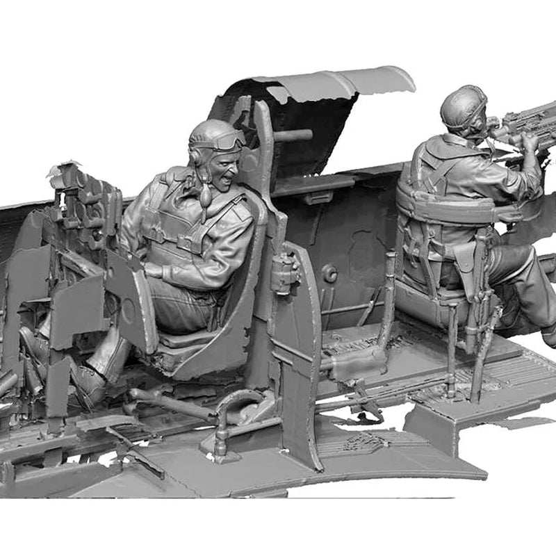 WWII American Paratrooper Jumping Set 1/32 Resin Figure Kit - resin model view 2