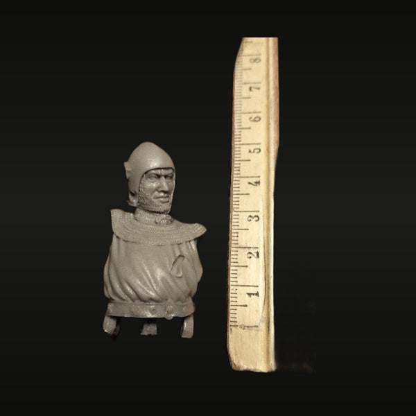 Medieval French Knight Bascinet with Mail Coif 1346 90mm Resin Bust Kit