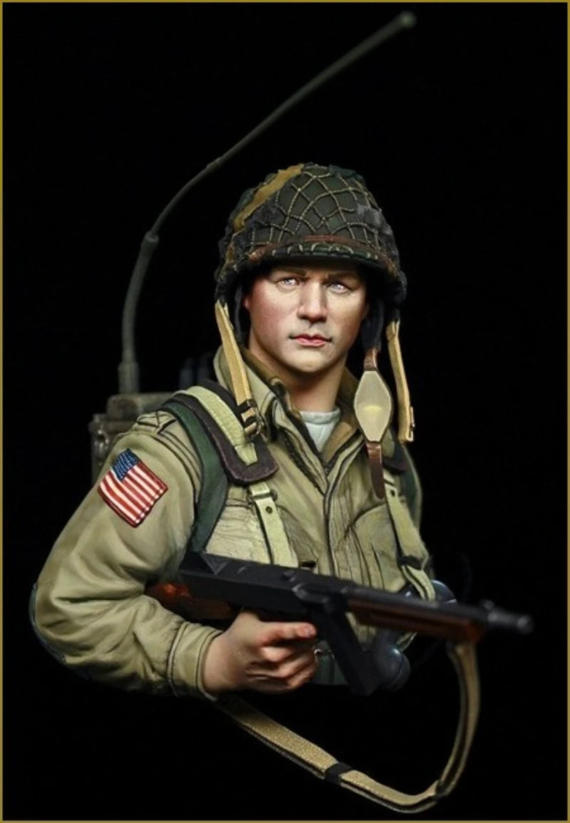 WWII US Airborne Soldier with M1 Carbine 1/10 Resin Bust Kit - unpainted resin model kit
