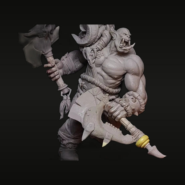 Fantasy Orc Warrior with Two-Handed Axe 1/24 Resin Figure Kit