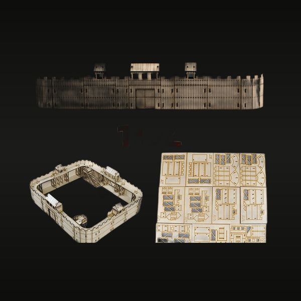 Medieval Wooden Palisade Fort 1:72 Resin Terrain Diorama Kit