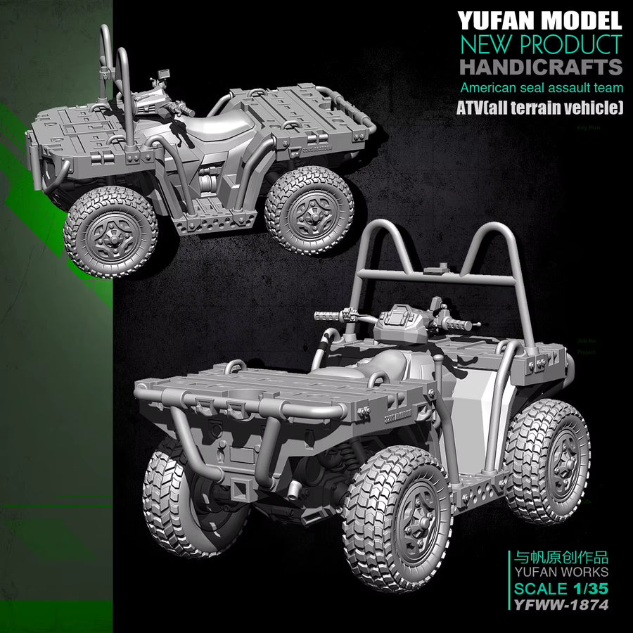 Modern American Light Tactical ATV with Roll Cage 1/35 Resin Vehicle Kit - resin model view 2