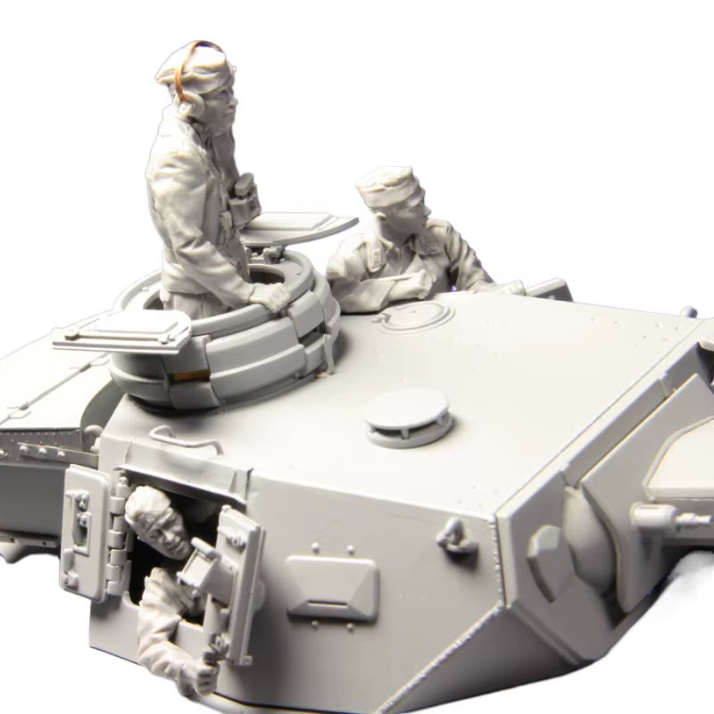 1/35 Scale Die-Cast Resin Figure Model Kit Tank Crew Set 3 Figures (No Tank) Unassembled and Unpainted