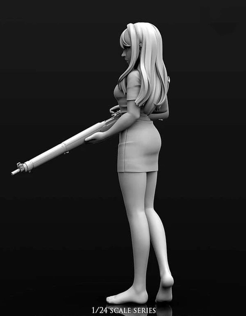 1/24 Resin Model Figure Gk，Female Role， Unassembled and Unpainted Kit