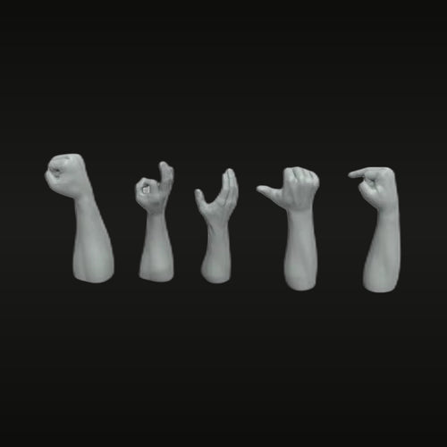 Right Hand Gesture Set 1/35 Scale Resin Miniature Kit