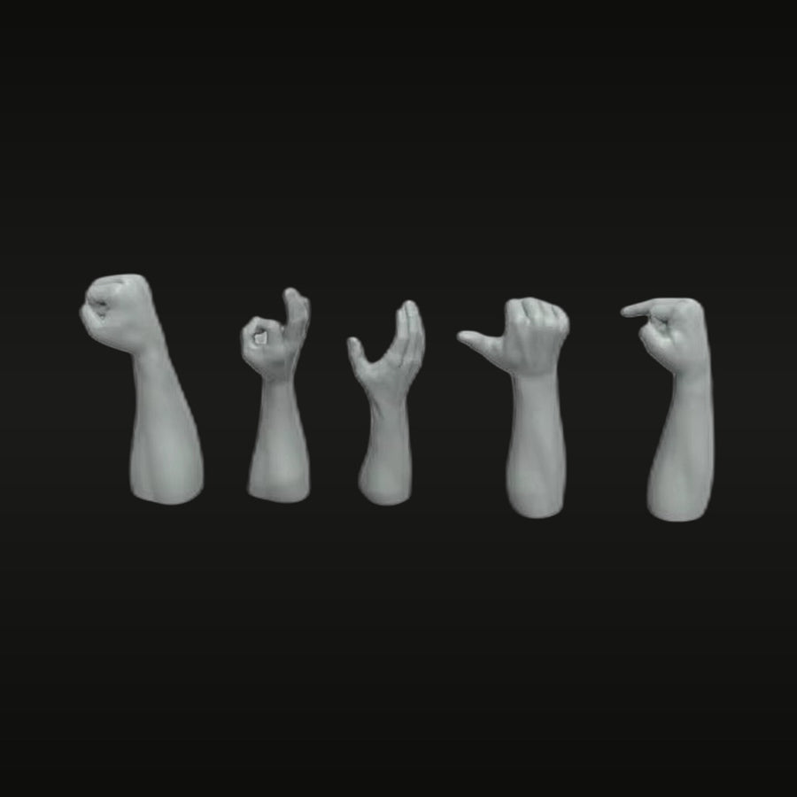 Right Hand Gesture Set 1/35 Scale Resin Miniature Kit - unpainted resin model kit