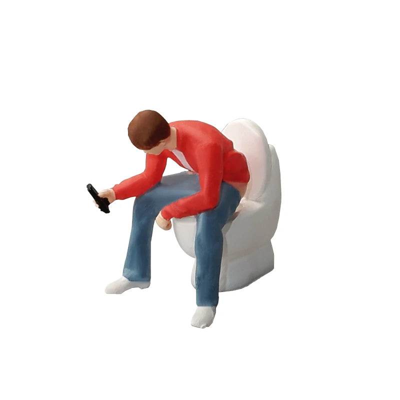 Modern Toilet Commode 1/64 Resin Diorama Accessory Kit - resin model view 3