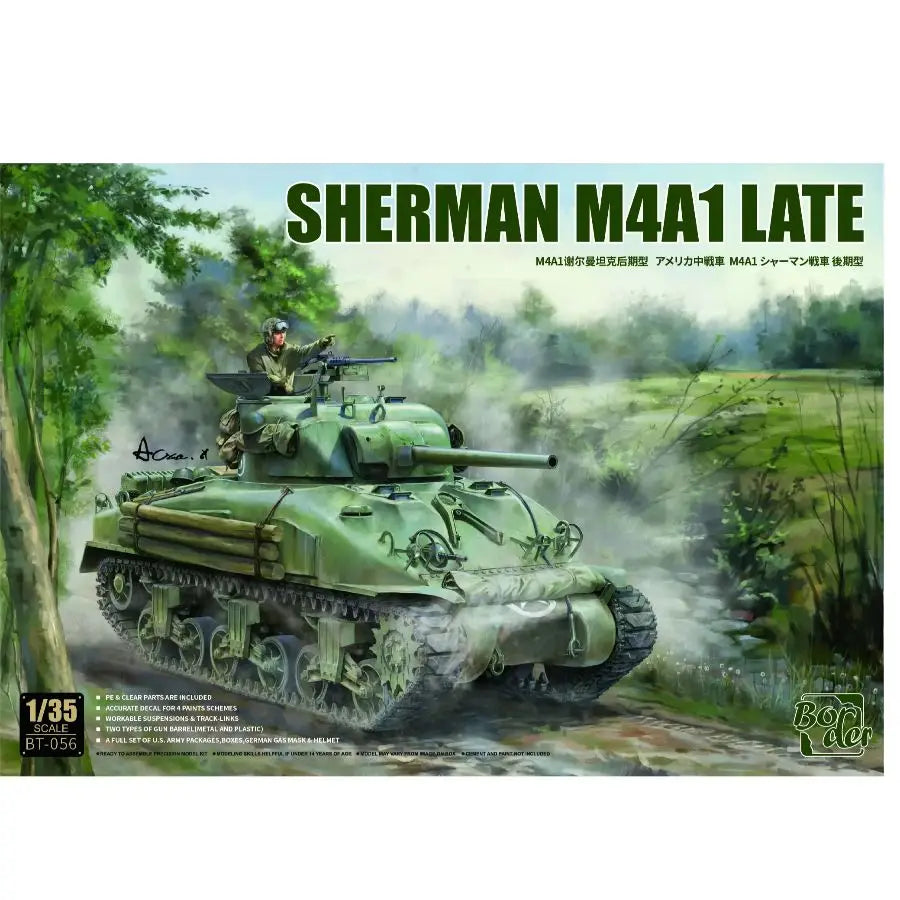 Border Model BT-056 1/35 Sherman M4A1 Late Type Tank Custom Collectible Children Toy Birthday Gift