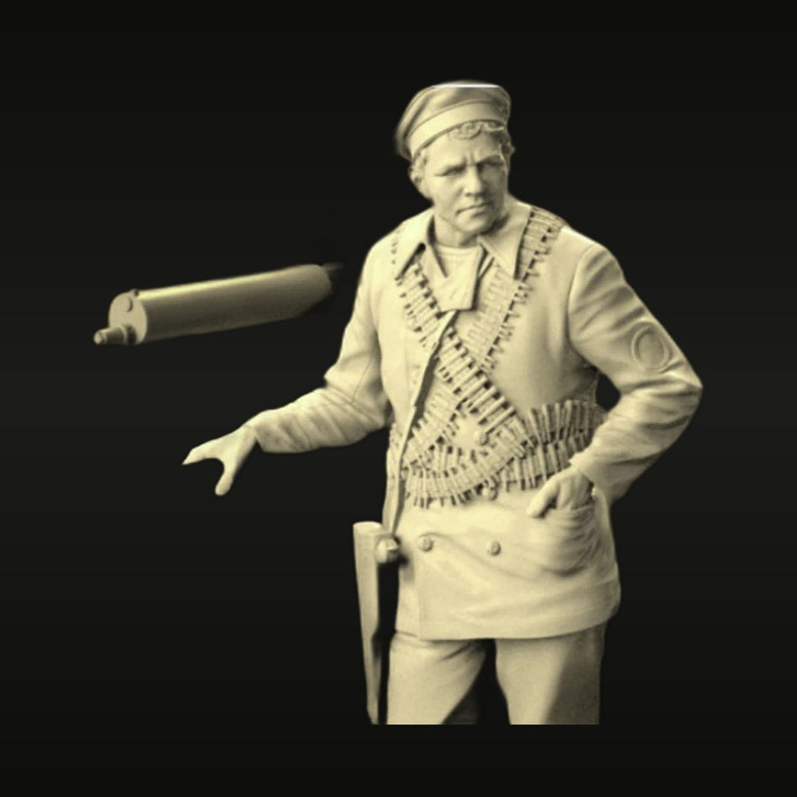 Russian Naval Officer with Bandoliers & Map Roll 1/35 Resin Figure Kit - unpainted resin model kit