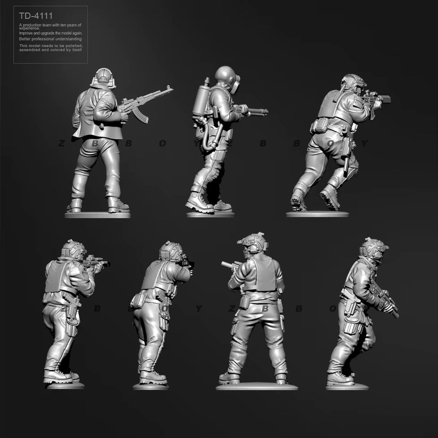 Sci-Fi Trooper TD-4111 with Tactical Armor 38mm Resin Figure Kit - resin model view 3