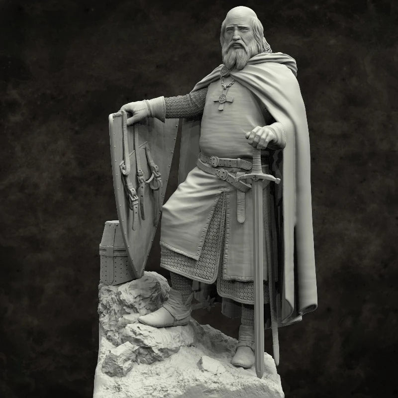 Medieval Knight Templar Surcoat & Torso 75mm Resin Figure Kit - resin model view 2