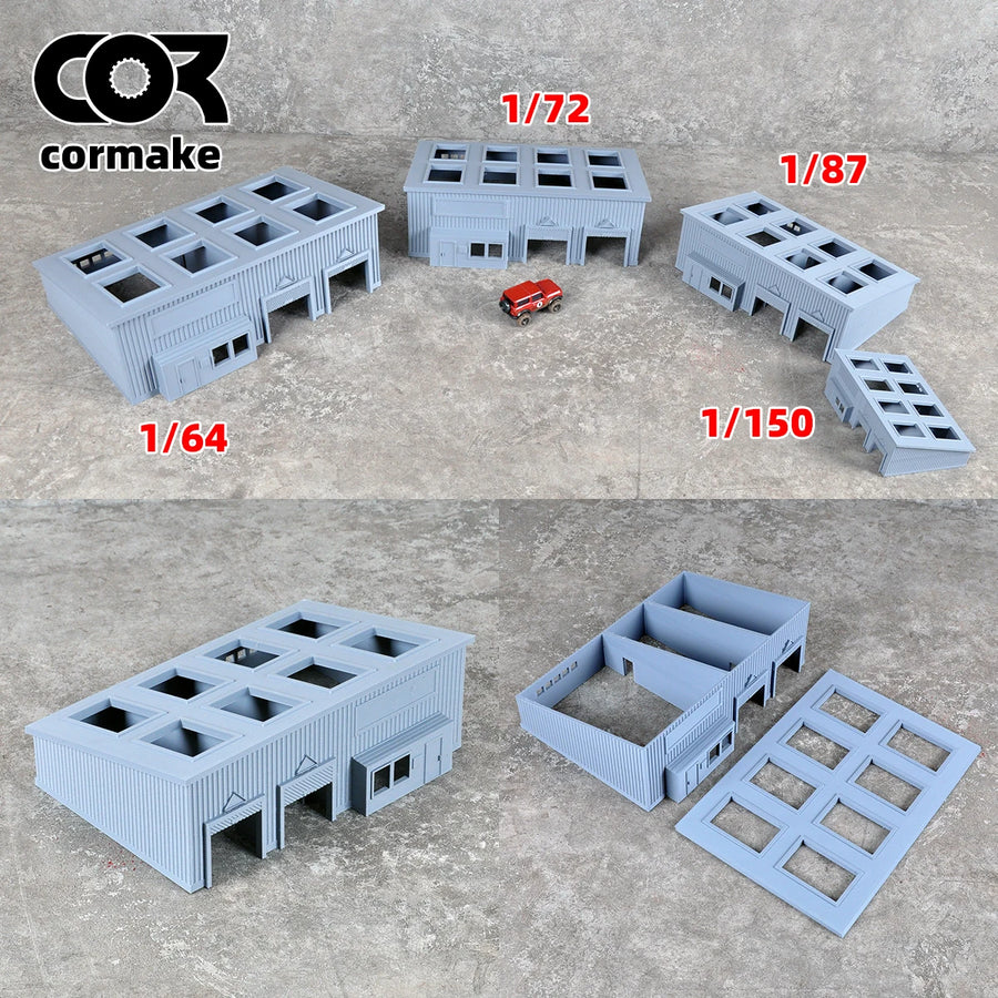 Assembly Architectural Sand Table Bungalow Garage Villa Office Building Railway Railroad Diorama Scale Model Kit 1/64/72/87/150