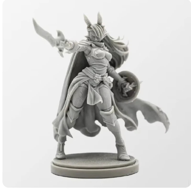 Fantasy Female Elf Warrior with Shield 38mm Resin Figure Kit - resin model view 2