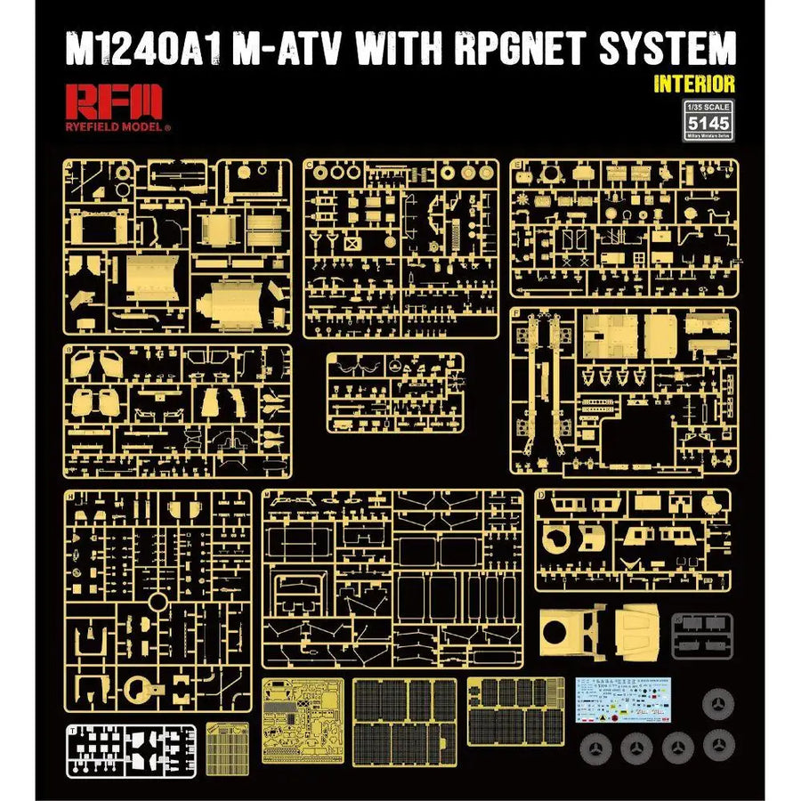 RYE FIELD 5145 1/35 Scale US MRAP All Terrain Vehicle M1240A1 M-ATV with RPGNET System