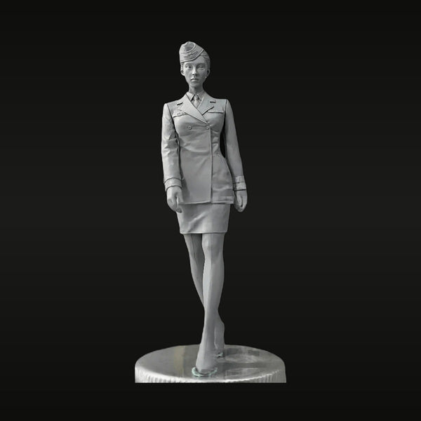 Female Flight Attendant Stewardess in Service Uniform 1/20 Resin Figure