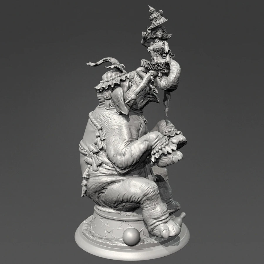 Overall Heights 75Mm 90Mm 115Mm Resin Model Kit for Elephant Circus Performance Self-Assembly and Coloring TD-7495 /3D