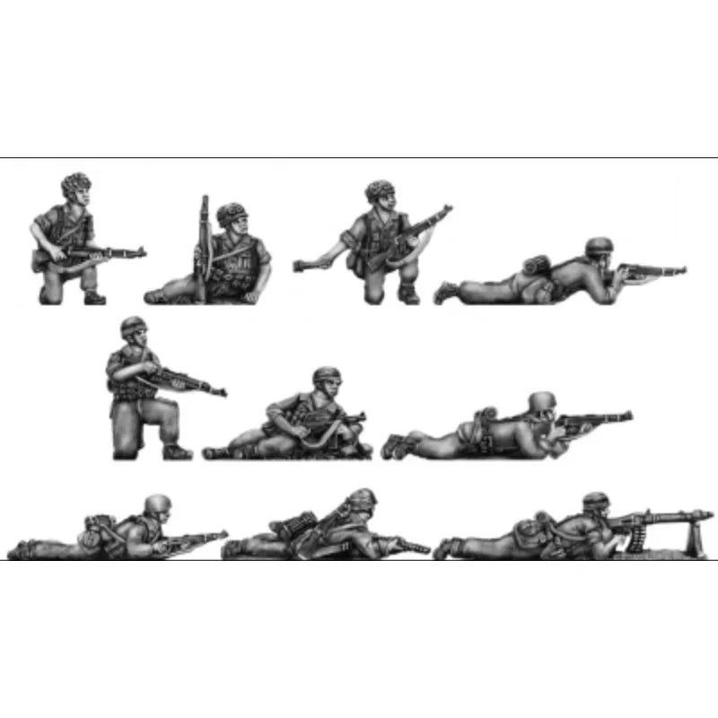 1/72 Scale Diecast Resin Figure Model Kit WWII German Paratrooper Squad Prone Position 10 Figures Unpainted