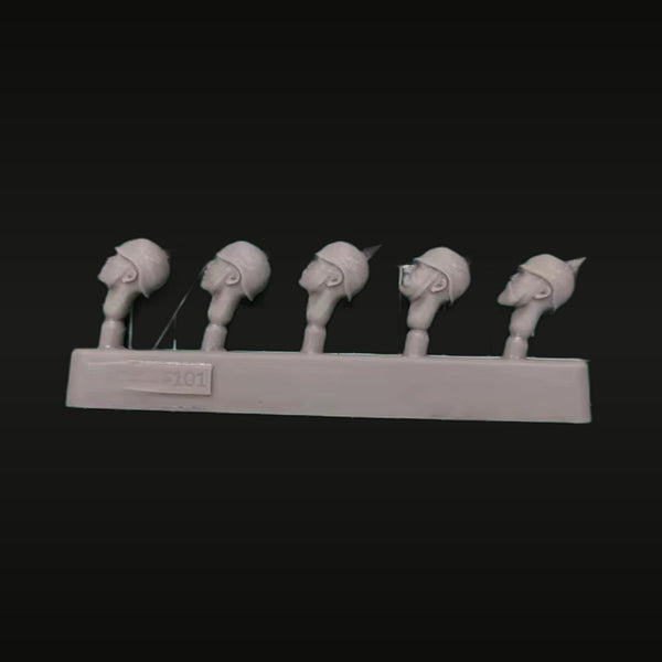 WWI German Pickelhaube Soldier Heads Set of 5 1/35 Resin Head Kit