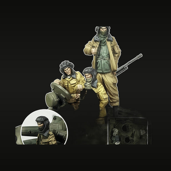 WWII Soviet Tank Crew Set Winter Uniforms 1/72 Resin Figure Kit