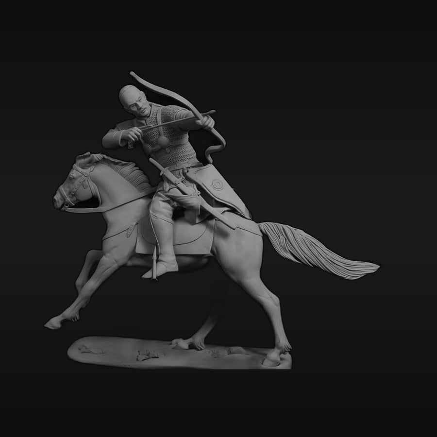 13th Century Cuman Horse Archer 75mm Resin Figure Kit - unpainted resin model kit