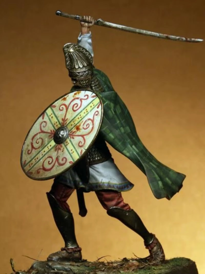 Ancient Dacian Warrior with Spear and Shield 1/24 Resin Figure Kit - resin model view 2