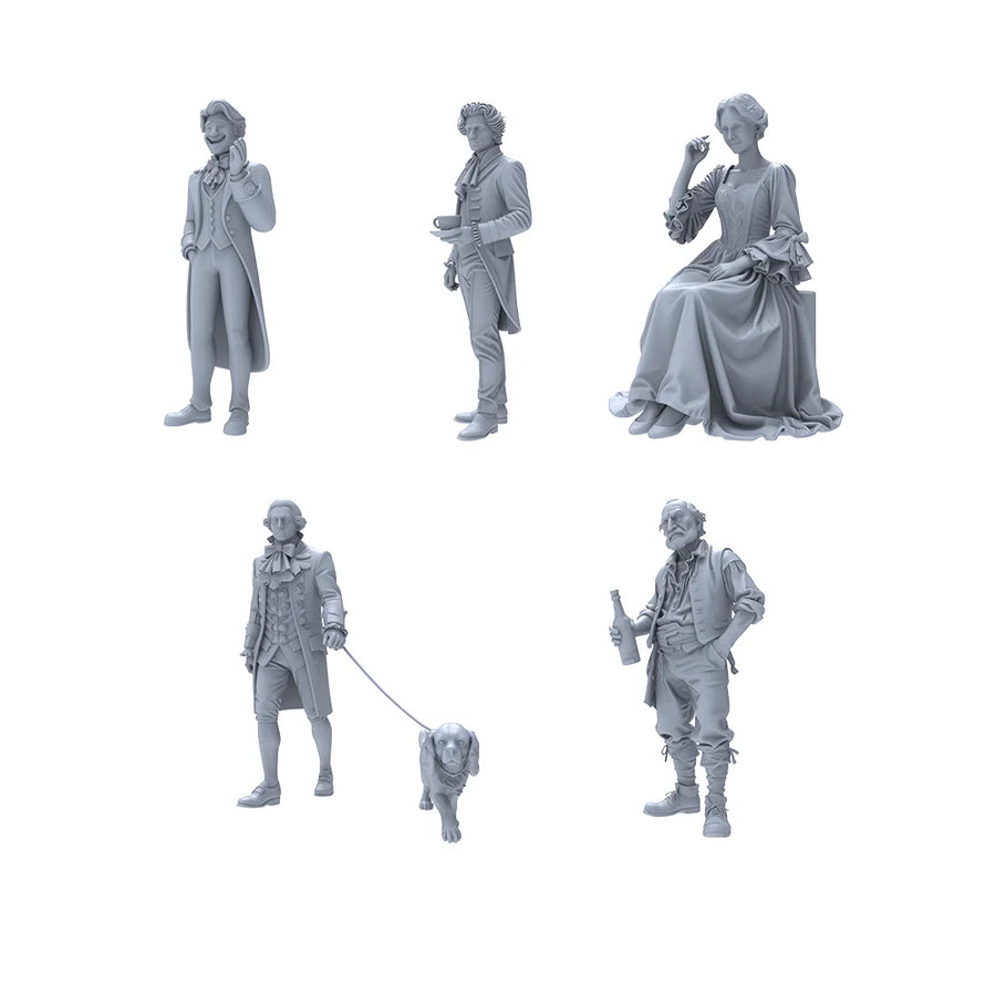 18th Century European Aristocrats 5-Figure Set 1/72 Resin Kit - resin model view 2