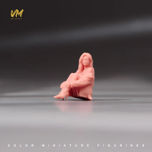 1/64 1/43 1/24 1/18 Scale Sexy Beauty Standing Sitting Person 3D Print Female Scene Props Figures Model for Cars Vehicles Toy