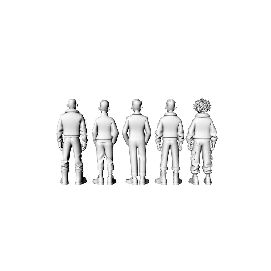 Modern Stylized Civilian Character Set 1/72 Resin Figure Kit - resin model view 3