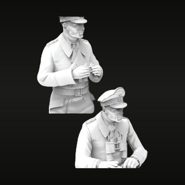 WWII German Officers Command Set with Binoculars 1/35 Resin Bust Kit