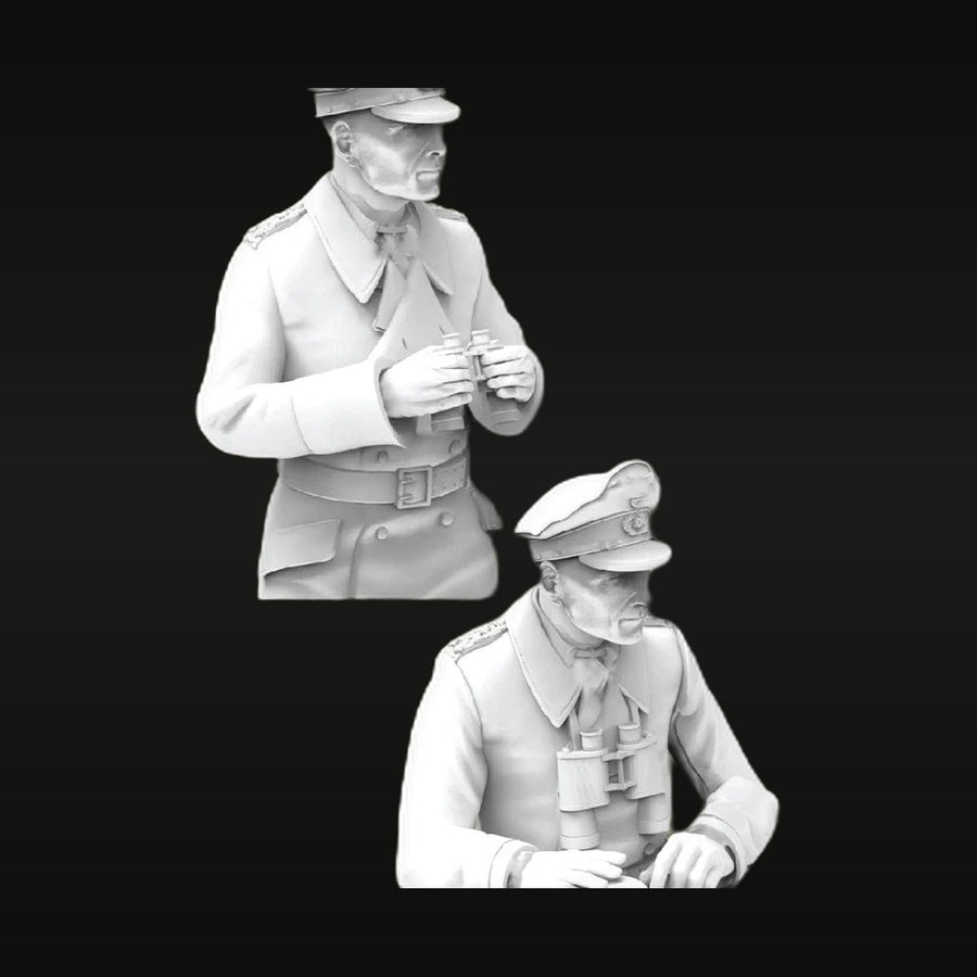 WWII German Officers Command Set with Binoculars 1/35 Resin Bust Kit - unpainted resin model kit