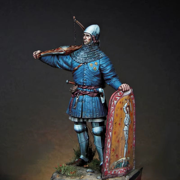 Medieval French Knight with Longbow and Shield 1/24 Resin Bust Kit