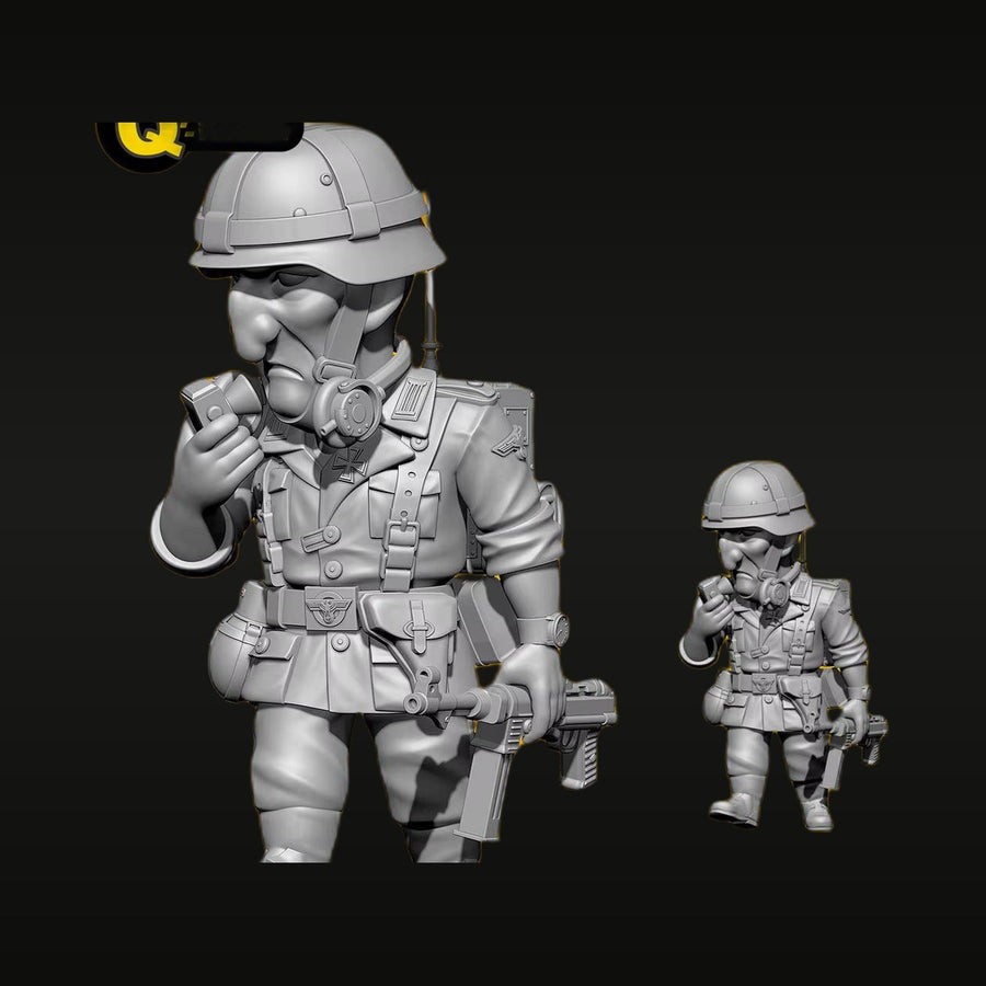 WWII German Wehrmacht Soldiers with MP40 1/32 Resin Figure Set - unpainted resin model kit