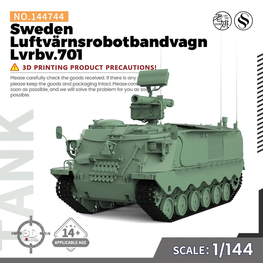 1/144 1/200 1/350 1/700  SS744 Military Model Kit Sweden Luftvärnsrobotbandvagn Lvrbv.701 Miniature Static War Games