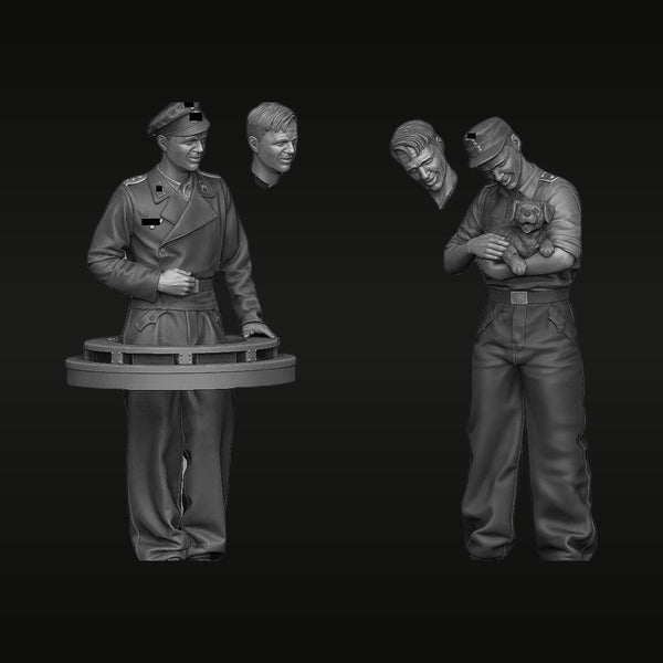 WWII German Officers with Dog 1/35 Resin Figure Set