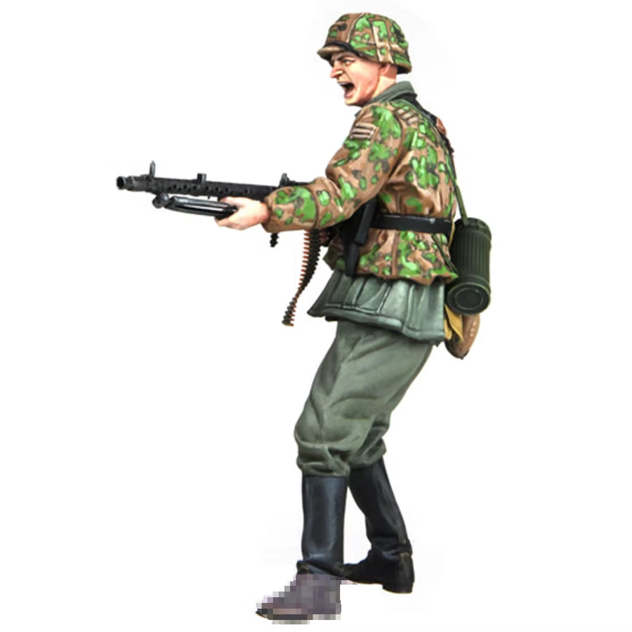 1/16 WWII Infantry MG34 Gunner, Resin Model Figure Soldier, GK, Military Themes, Unassembled and Unpainted Kit
