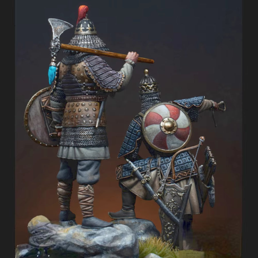 Mongol Warrior with Bow Shield and Sword 1/32 Resin Figure Kit - resin model view 3
