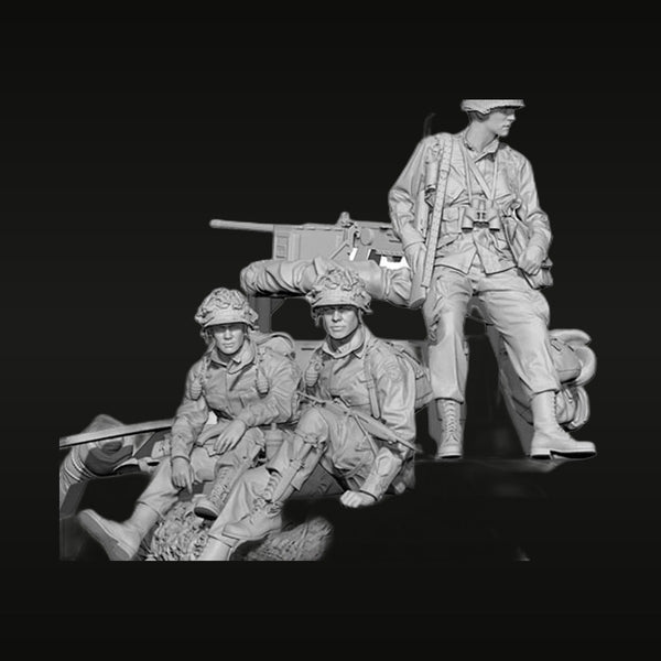 WWII US Army Soldiers with Tank Diorama 1/35 Resin Set