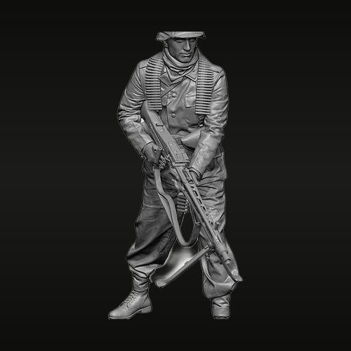 WWII German Stormtrooper with MG42 1/35 Resin Figure Kit