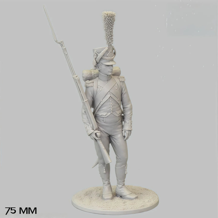 75Mm Resin Unpainted Model Kit, 1812, 15Th Light Infantry Regiment, Sergeant Jaeger, Unassembled and Unpainted GK