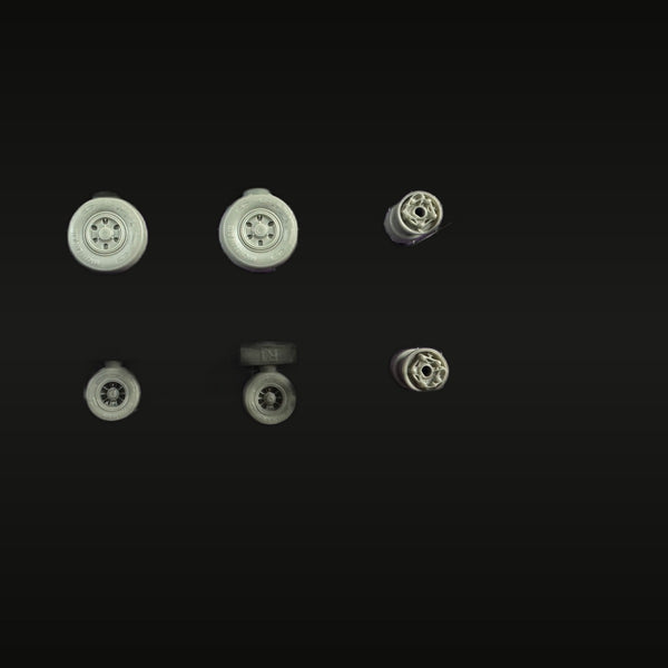 1/48 Scale Resin Aircraft Wheel Set with Brake Details - Model Kit Parts