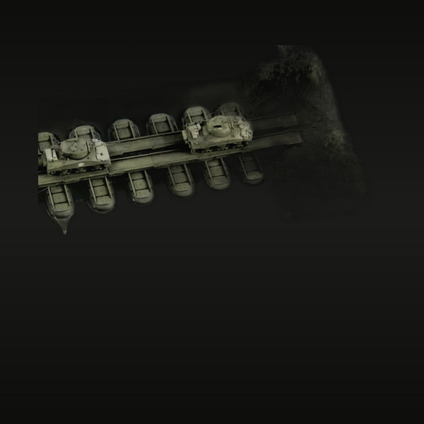 WWII Military Pontoon Bridge with Tanks 1/72 Resin Diorama Kit