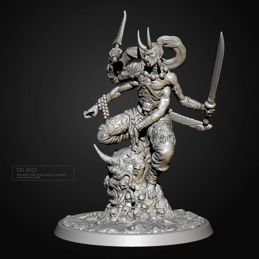 Multi-Armed Demon Warrior 38mm Resin Figure Kit - resin model view 3