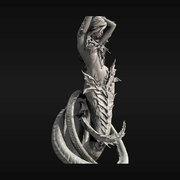 Fantasy Female Serpent Mermaid with Dragon Tail 60mm Resin Figure Kit