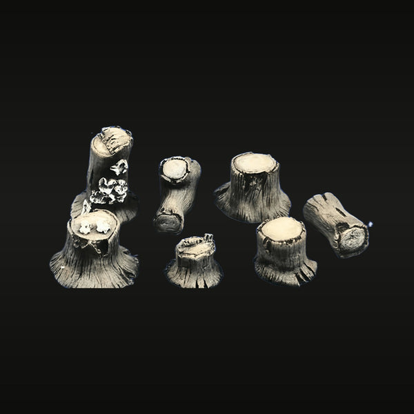 Stump Layout Props Resin Terrain Kit 1/35 Scale - 8-Piece Set