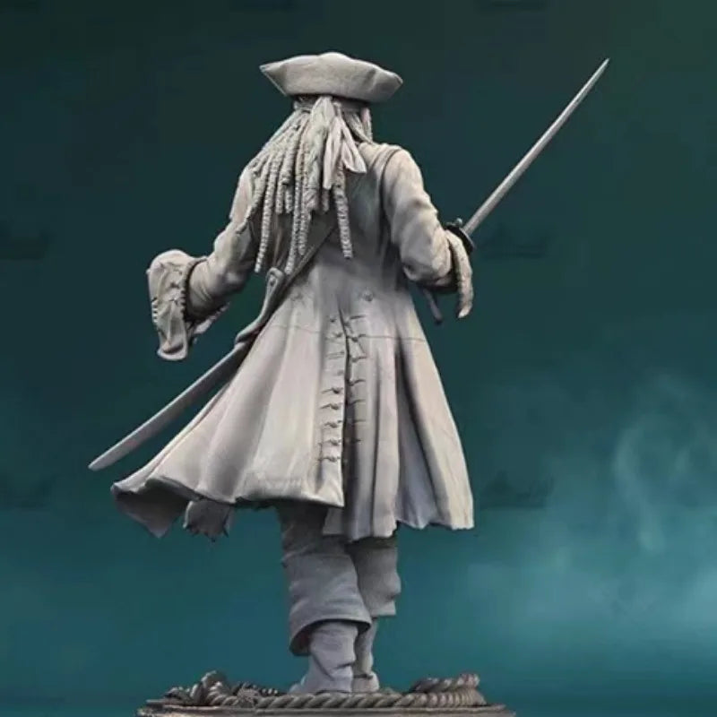 Pirate Captain with Dreadlocks and Cutlass 75mm Resin Bust Kit - resin model view 2